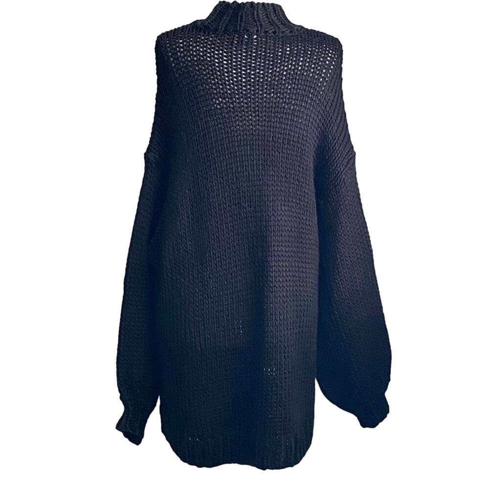 SHOW ME YOUR MUMU Jude Wool Sweater XL Chunky Knit Balloon Sleeve Oversized Boho - Picture 6 of 15